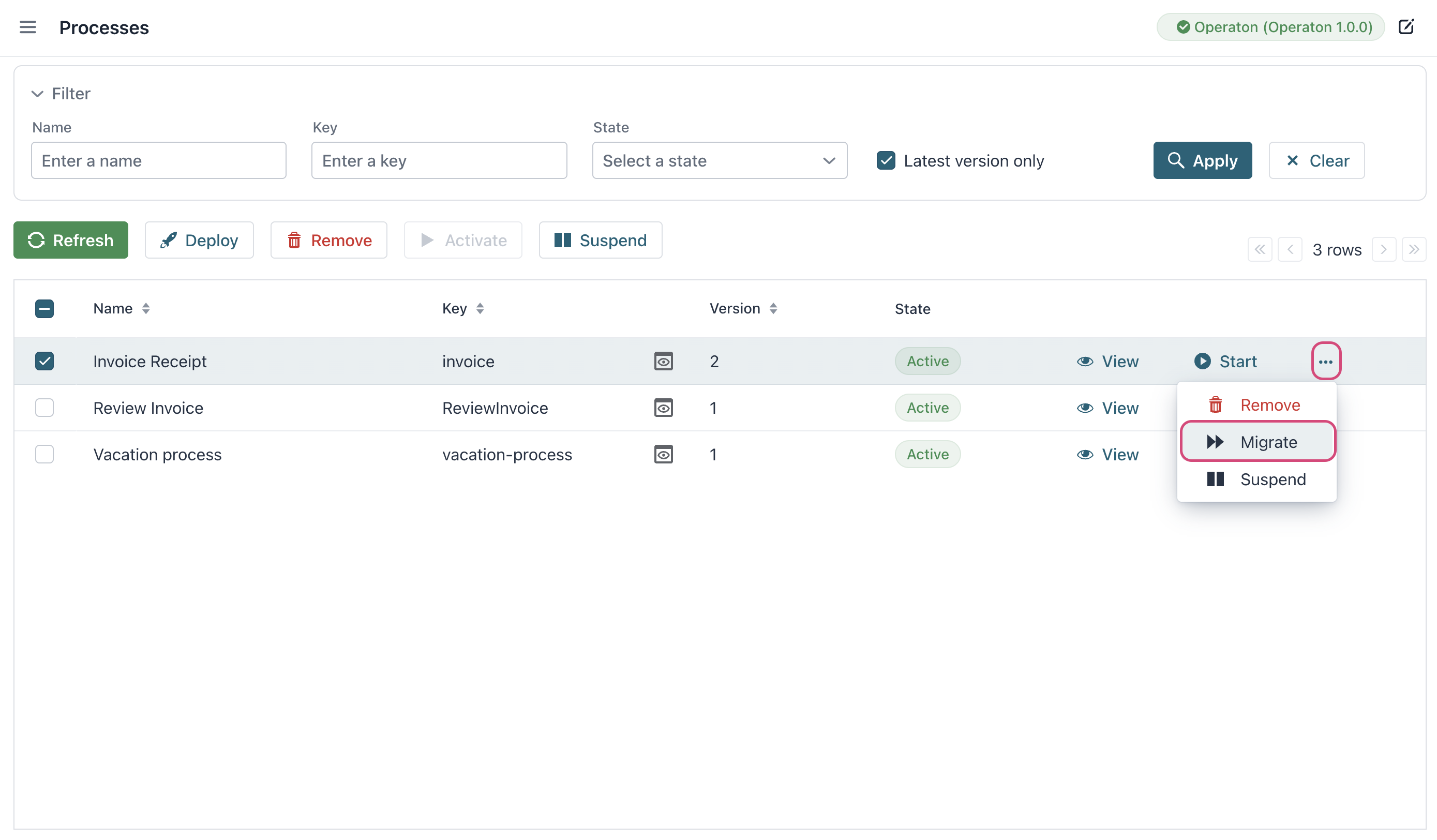 process migrate