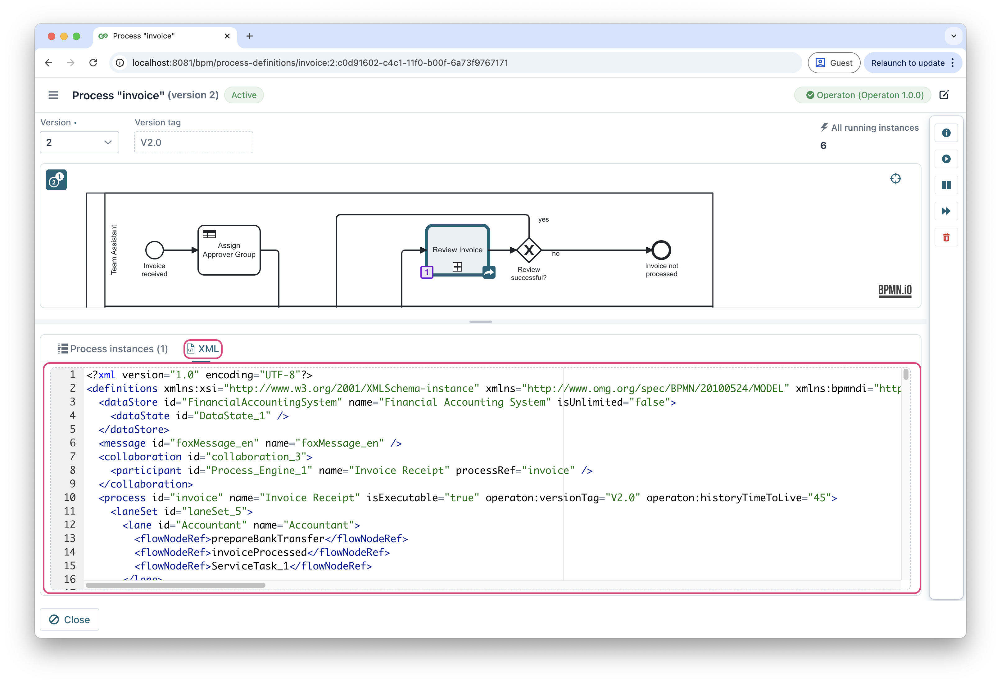 process view xml