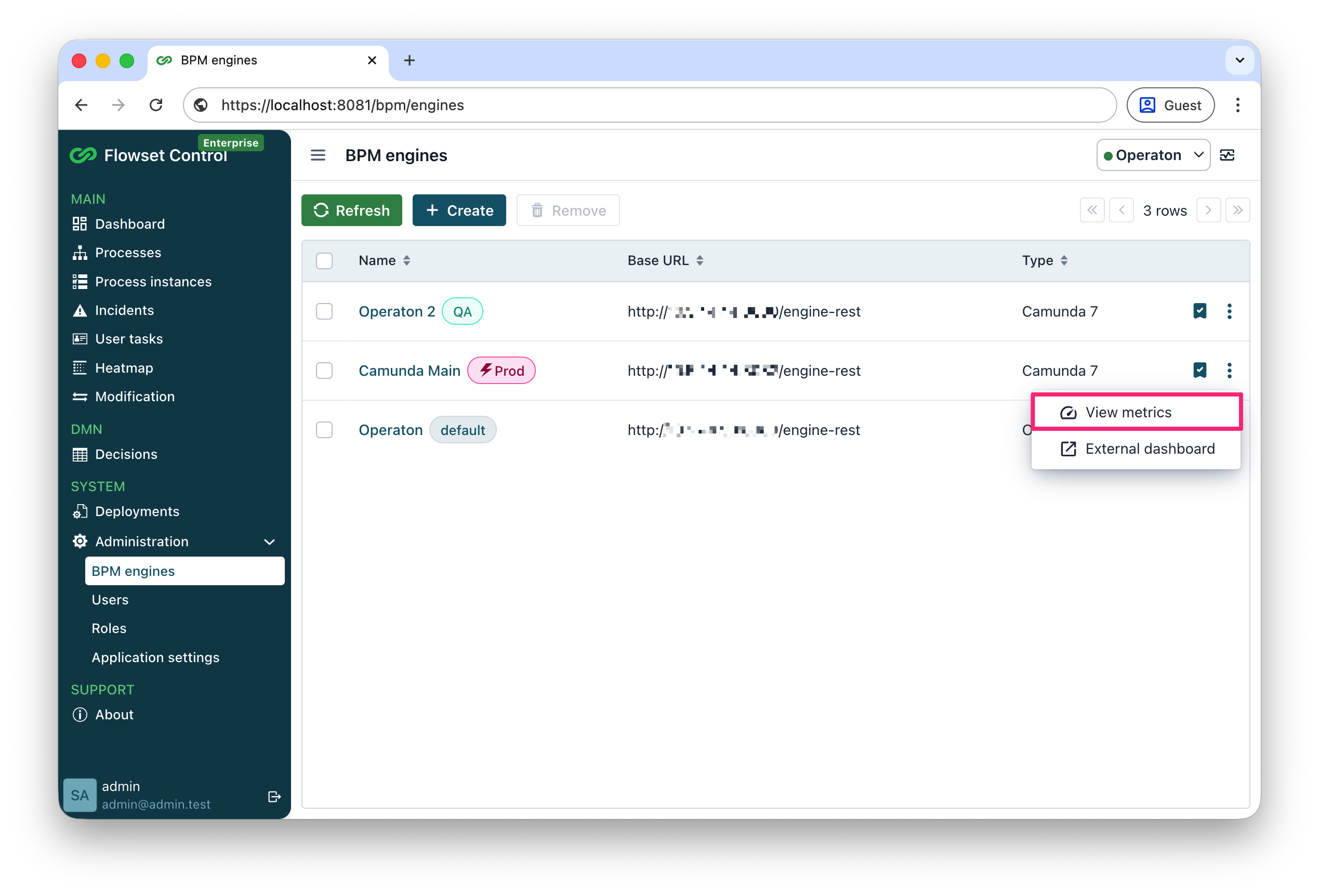 view metrics