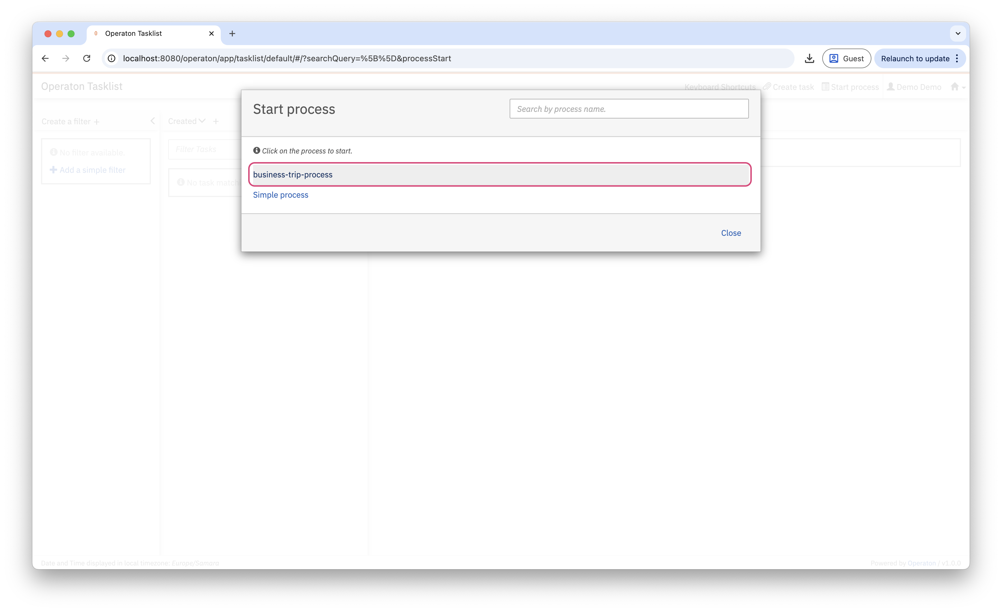 Process form