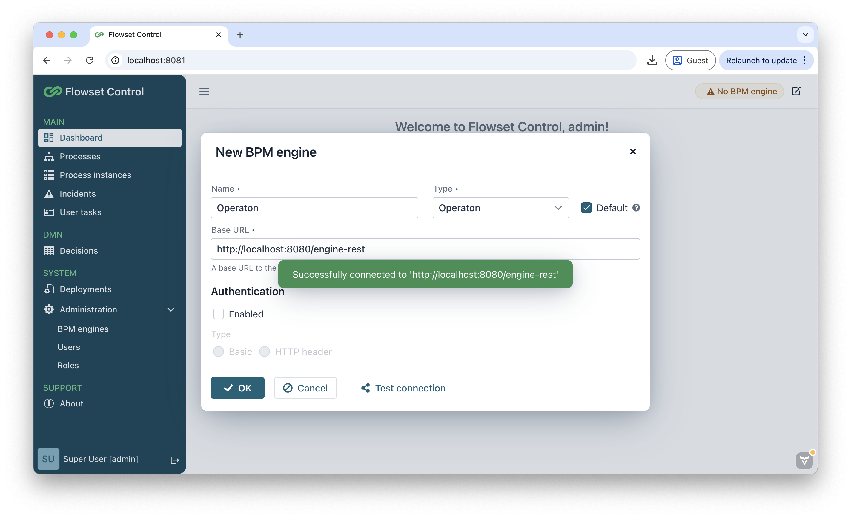 control new connection 3