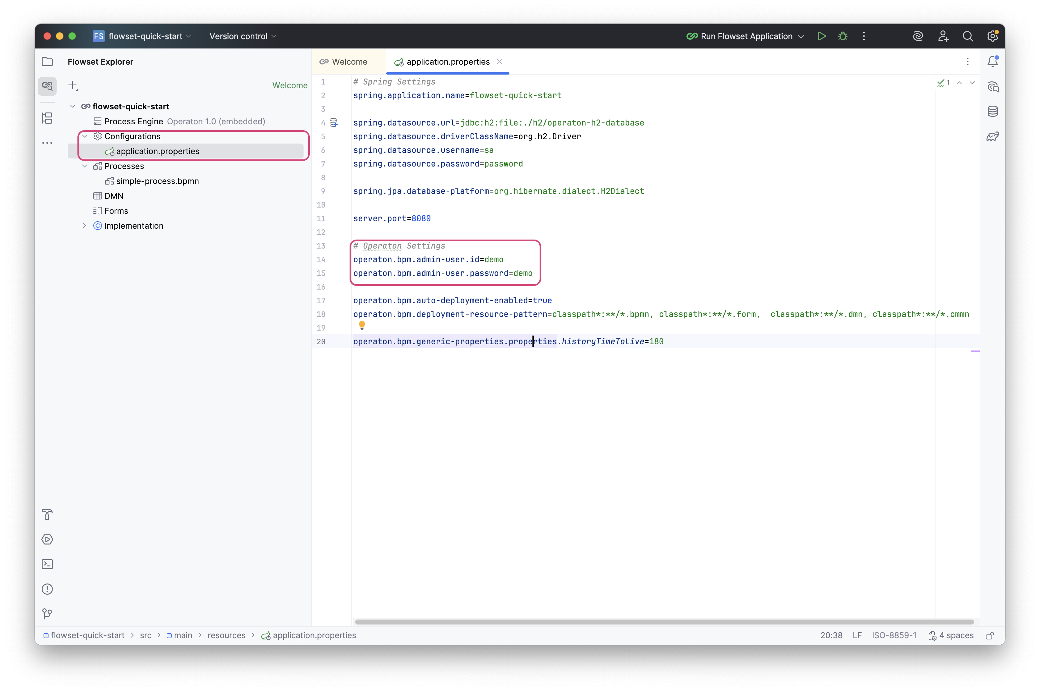 studio application properties
