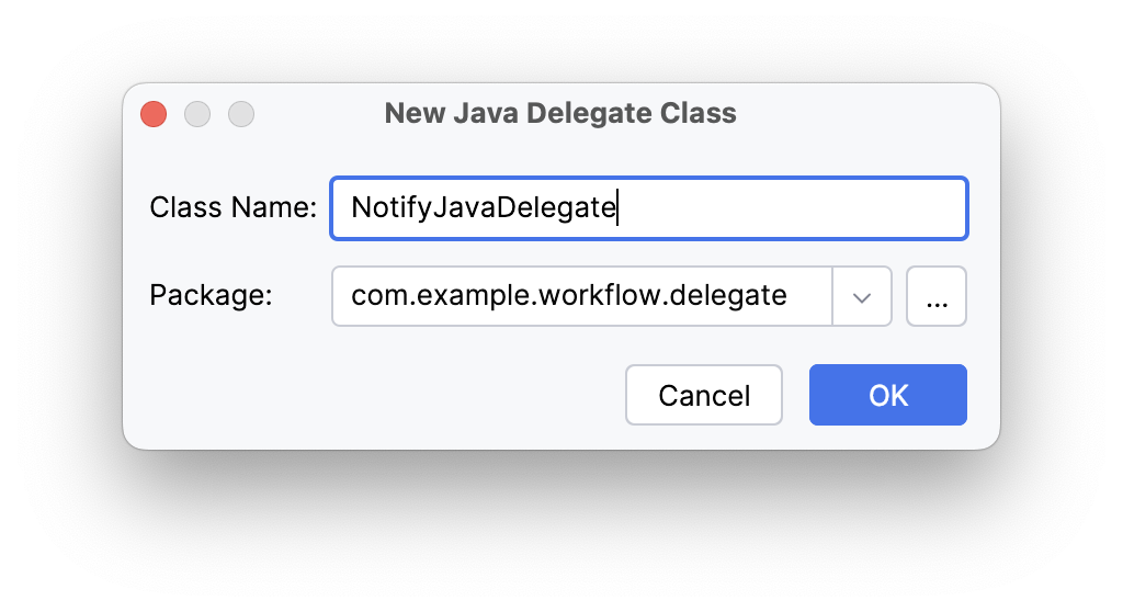 Creating a class for the Service Task