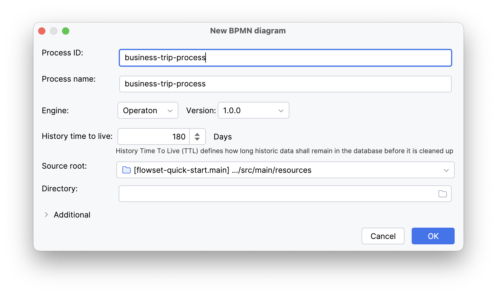 Filling in process properties