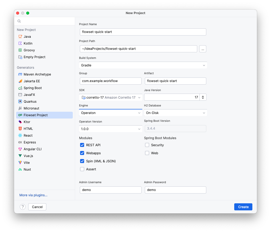 Creating a new application