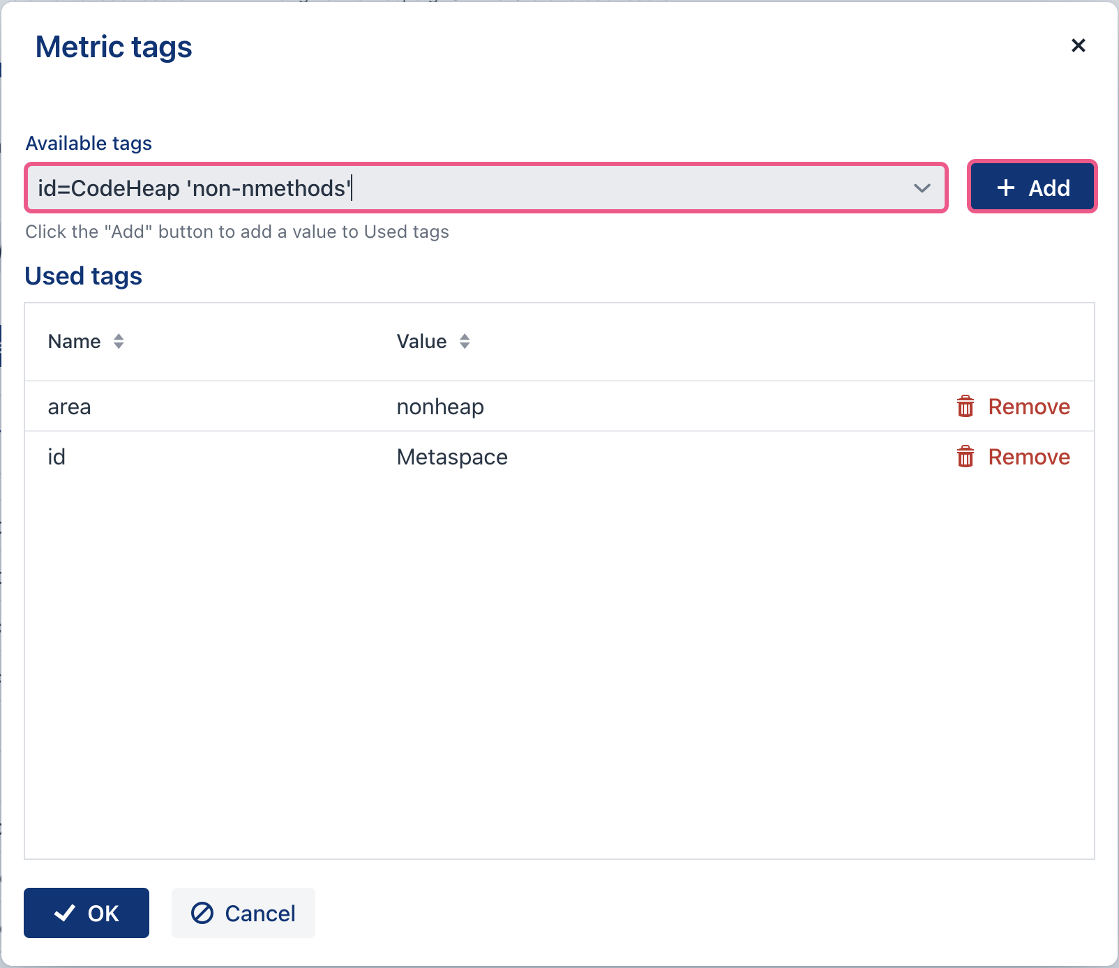 actuator metrics tags