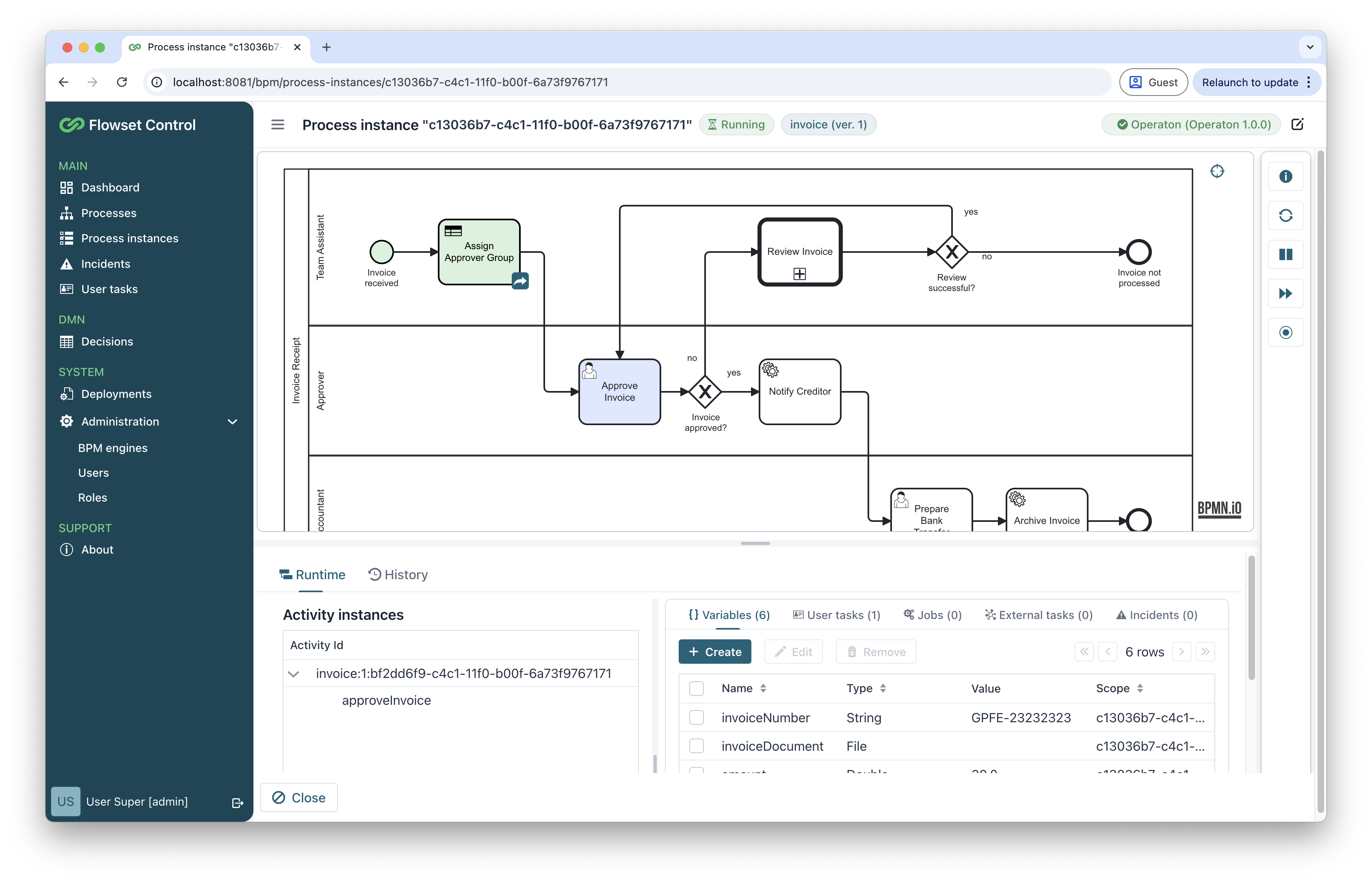 process instance detail