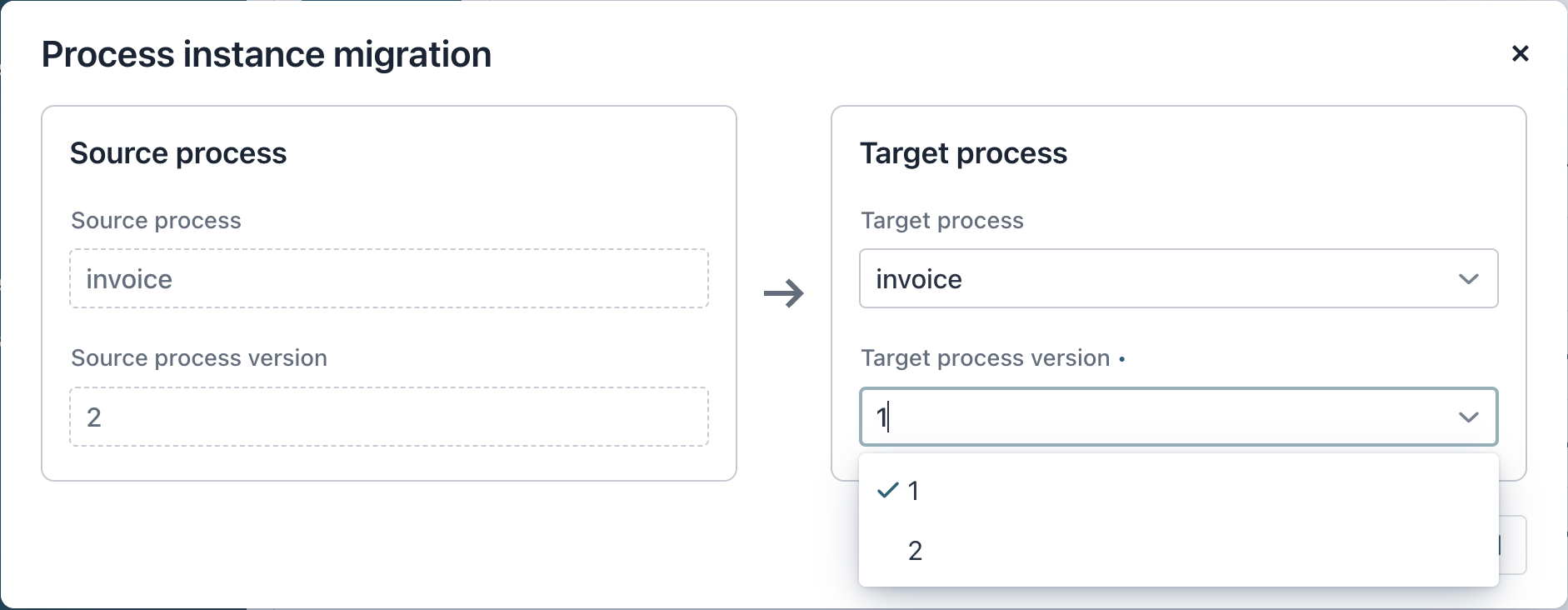 process instance migrate