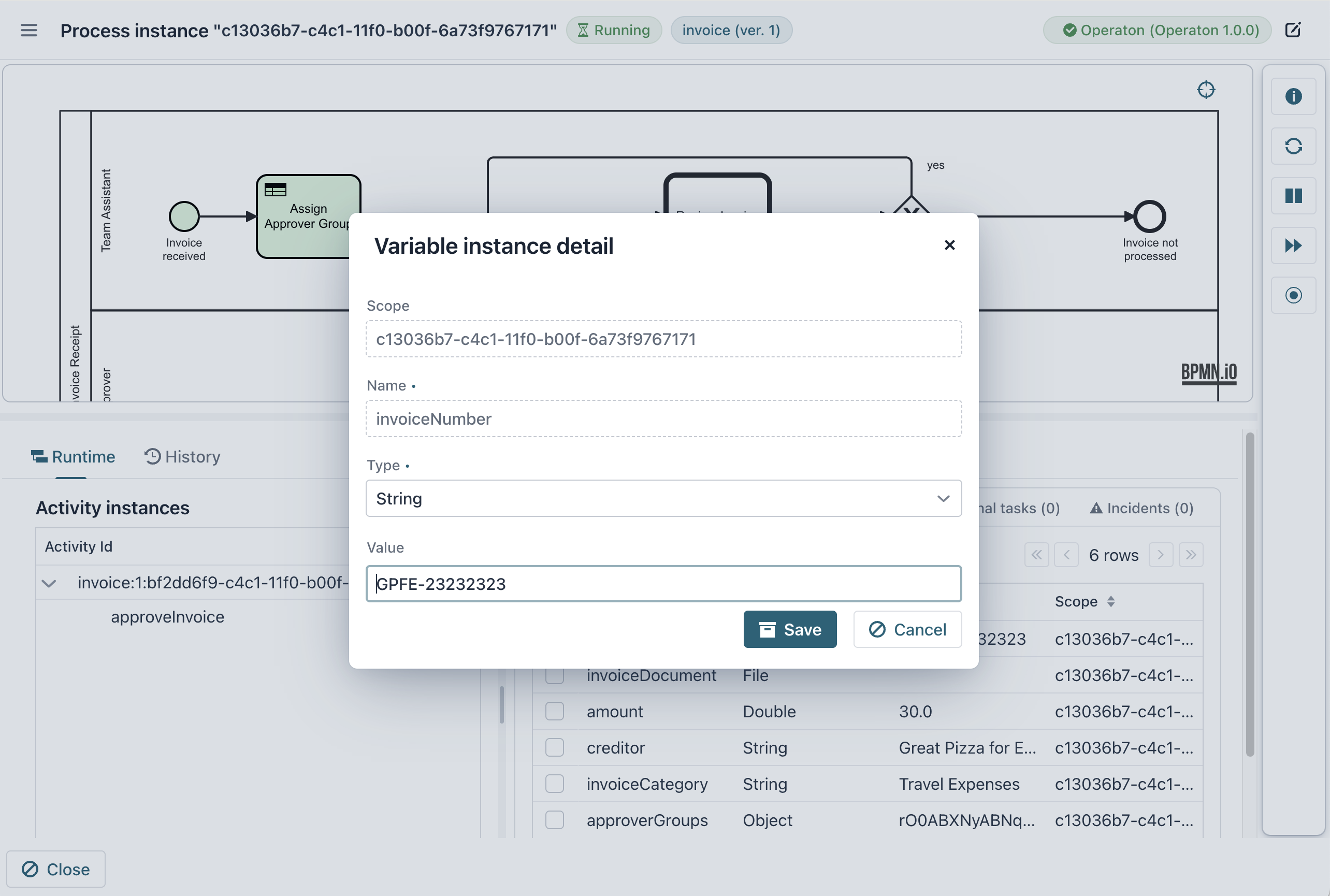 process instance variable