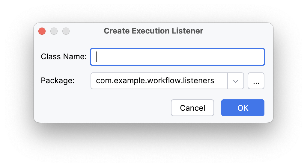 create execution listener wizard