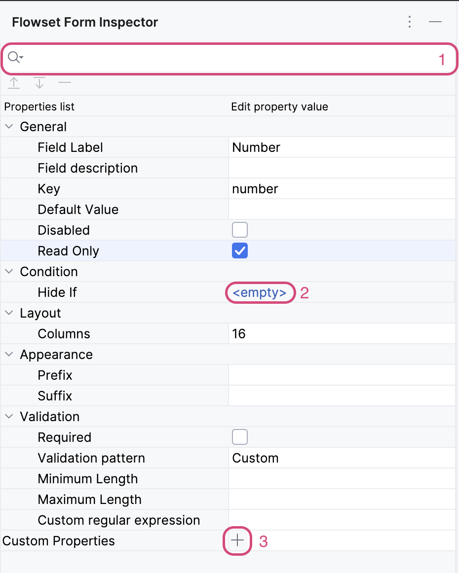 form designer inspector