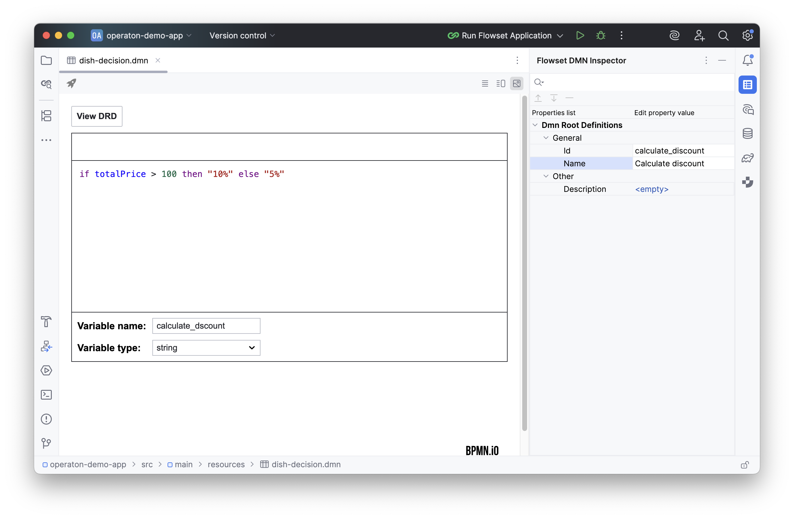literal expression editor interface